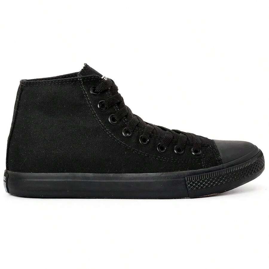 Casual/Fitness/Skater Sneakers In BLACK. White Star, 34/43. Fabric With Rubber Sole. - 黑色高幫 - 查看 1
