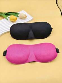 3D立体轮廓睡眠眼罩，柔软眼罩带可调节绑带，时尚印花眼罩，旅行睡眠两用 - Y - 查看 9