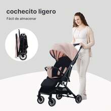 Carriola Para Bebé Bastón Con Sistema De Plegado Fácil - Rosa - Ver 2