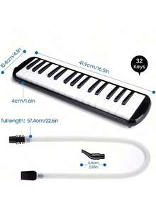 Melodica de 32 teclas con boquilla, instrumento musical de teclado de aire tipo piano con bolsa de transporte - Multicolor - Ver 10