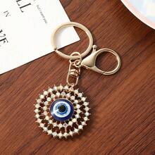 Móc khóa hình mắt quỷ mới, mặt dây chuyền đính đá lấp lánh phong cách retro, quà tặng nhỏ tinh tế, phụ kiện hợp kim kẽm sáng bóng kiểu Bohemian, thích hợp cho mùa hè. - Con mắt ác - Xem 6