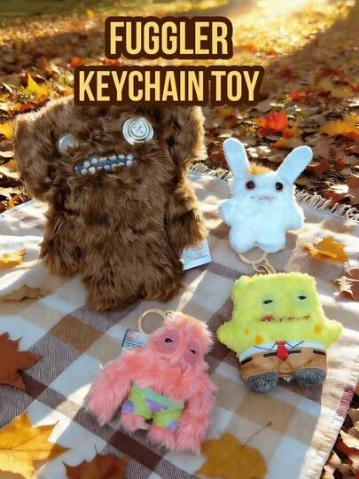 Fuggler Grump Grumps Collectible Monster Keychain, Ugly-Cute Character With Gold Button Eyes And Sharp Teeth, Punk-Inspired Design With Distinctive Facial Expression And Bold Personalized, Decorative Bag Pendant For Backpacks, Handbags Or Keys, Suitable For Desk, Shelf Or Home Display And Art Collection Styling, Weird-Cute Aesthetic Accessory For Collectors And Alternative Design Fans, A Unique Gift Choice For Friends, Couples, Birthdays, Holidays And Special Occasions
