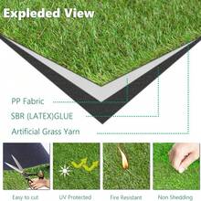 2M Artificial Grass Garden Turf Offcut Roll End Realistic Lawn Fake Carpet Mat - A - View 11