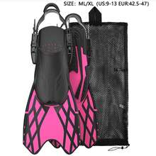 Adjustable Short Adult Unisex Swimming & Snorkeling Fins, Portable Open-Toe Swim Flippers For Travel - Multicolor - View 18