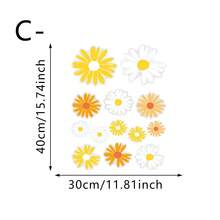 1pc Removable Static Cling Window Film With Floral Plant Pattern, Suitable For Living Room Bedroom Home Decor - Multicolor - View 14