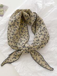 1pc Ditsy Floral Printed Triangle Bandana Headscarf Neck Wrap Lightweight Bohemian Style Versatile Gift For Women, Accessory For Fashion, Photography, Scarf Fashion Hair Accessories Elegant Hair Bands Fall Winter Headbands For Women For Vacation Outfits Woman - băng đô - Xem 3