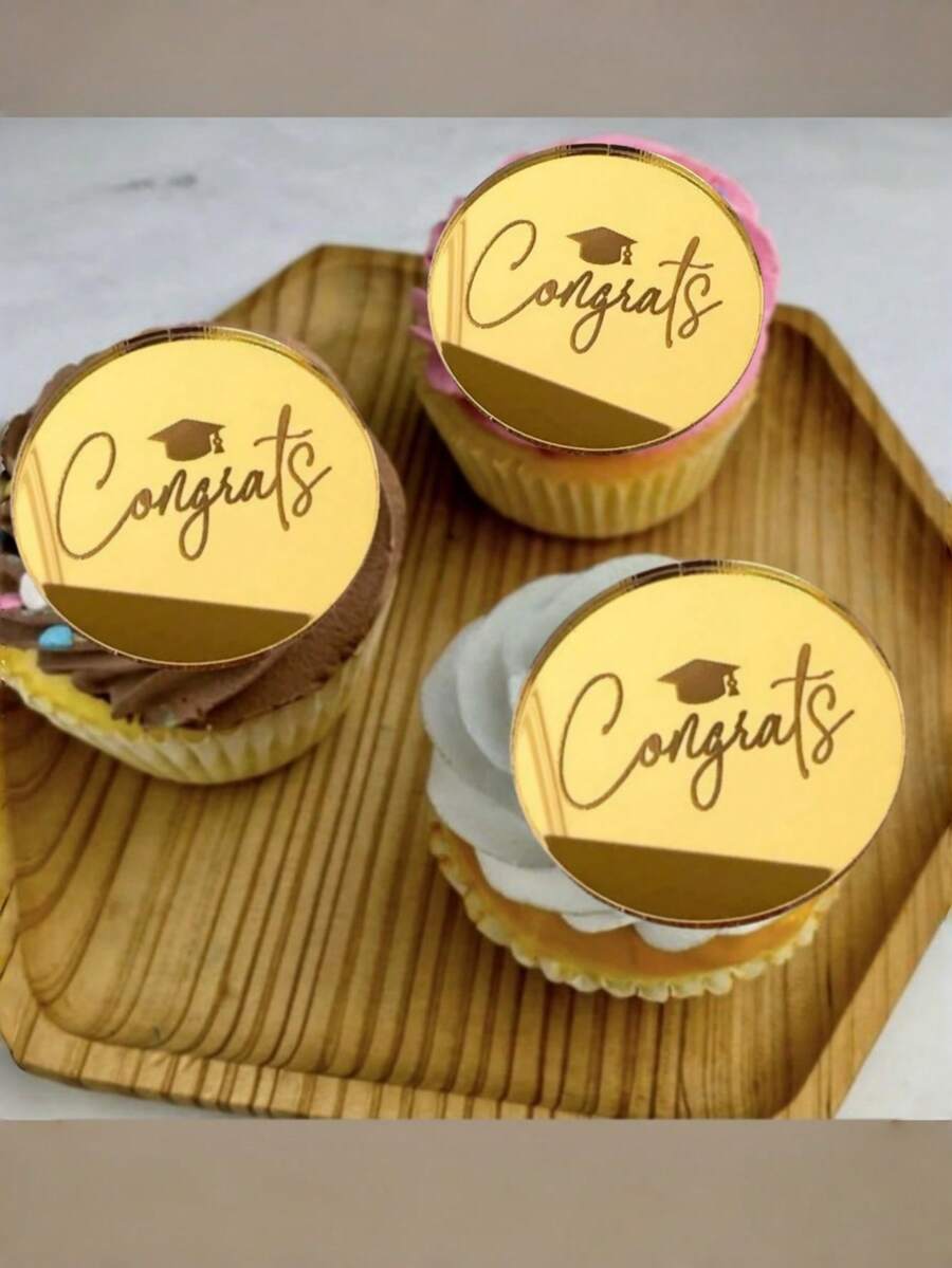 5/10 buah Hiasan untuk Wisuda, Perayaan Prestasi Akademik, Dekorasi Pesta Wisuda, Hiasan Kue Cupcake - gayaA - View 1