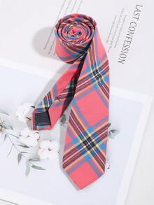 1pc Men's Fashion Casual Minimalist Striped Plaid Pattern Necktie, Suitable For Daily Commute, Party, And Banquet Matching - Multicolor - View 8