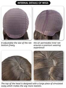 alicegarden 这款12英寸长的合成假发，拥有自然卷曲的棕色秀发，并带有刘海设计。它采用耐热纤维制成，经久耐用。这款假发非常适合日常佩戴，能够打造自然逼真的效果。（不含配饰） - 棕色 - 查看 8