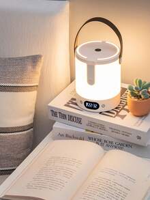 Rechargeable LED Night Light With Time Display, Hand Sweep Sensor/Remote Touch USB Charging Small Nightlight, Dimmable Bedside Lamp Suitable For Midnight Feeding, Eye Protection, Bedroom Sleep, Reading Room - White - View 7