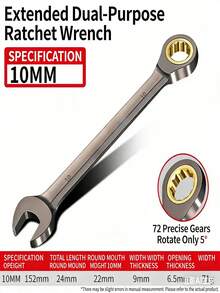 Chrome Vanadium Steel Combination Ratchet Wrench Set - Dual-Function, Quick Release, Open-End & Box-End Spanner Tools For Home & Automotive Repair - Adjustable Head Ratchet Wrench - View 14