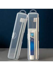 Portable Transparent Toothbrush Travel Storage Box, Plastic Toothbrush And Toothpaste Storage Box, Dust-Proof And Breathable Oral Care Tool Storage Box, Lightweight For Home, Travel, Camping And Business Trip - Clear - View 1
