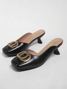 2026新款夏季尖头套脚高跟凉鞋，时尚百搭 - 黑色 - 查看 3