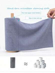 1卷（20张）撕取式超柔软微纤维清洁布，多用途吸水湿巾，柔软洗车布，厨房纸巾，宽松毛巾，家用清洁用品，家居必备，小工具 - 多款式 - 查看 4