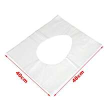 10-50 chiếc bọc bồn cầu dùng một lần, bằng nhựa, chống thấm nước, dùng trong khách sạn, đệm lót bồn cầu, giấy lót bồn cầu, đồ dùng du lịch - A - Xem 7