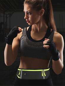 耐用防水跑步腰包 - 带安全双拉链手机袋，解放双手，轻松健身 - 可容纳最大 7 英寸的设备 - 彩色 - 查看 4