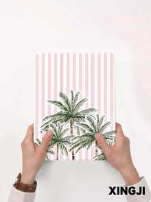 1pc Coconut Tree Striped Pattern Tablet Protective Case, Compatible With IPad 10.2" 10th/ (A16) 11" 11th 2025, Pro 11" 2021/2020, Galaxy Tab A8 10.5" 2022, Matepad 10.4/Tab, With Pencil Slot, Anti-Drop, Tablet Stand Protective Cover, Support Auto Sleep/Wake - Multicolor - View 2