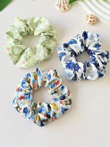 3件套 女士时尚新款海洋动物系列发圈，布艺发绳发圈 - 彩色 - 查看 7