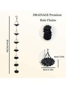 New Lotus Wind Chime Iron Decor, Garden Outdoor Courtyard Rain Chain Hanging Decoration - Lotus Rain Chain - View 4