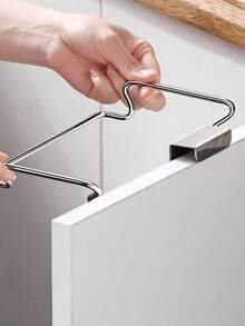 Stainless Steel Trash Bag Holder, Kitchen Cabinet Organizer Hanging Trash Can Rack, Towel & Dishcloth Holder - Multicolor - View 5