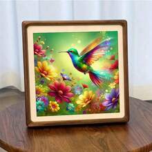 1件套DIY蜂鸟花卉5D钻石画套装，尺寸可选：[30*30厘米/11.8*11.8英寸] [40*40厘米/15.7*15.7英寸]，适合成人初学者DIY马赛克钻石画，全钻手工爱好，可作客厅、卧室、办公室墙面装饰，也可作为送给家人和朋友的惊喜礼物，无框。 - 無框 - 查看 8