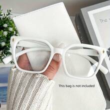 New Fashion Fresh Small Frame Square Plain Versatile Retro Glasses For Women Suitable For Photos And Daily Wear - 粉紅色的 - 查看 2