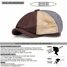 1pc Men's Solid Color Linen Newsboy Cap, Casual Outdoor Hat Suitable For Spring, Autumn, Travel, Beach, Party - Multicolor - View 3