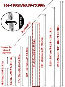Barra de cortina extensible de acero inoxidable sin taladro, extra larga. Barra de cortina, barra colgante de armario, barra retráctil, secadora, barra de soporte, barra de almacenamiento de utensilios de cocina, barra de tensión, barra colgante de espátula, barra colgante de cucharas, barra colgante de tabla de cortar, barra colgante de toallas de cocina, barra colgante de batidores, barra colgante de cucharones, sin necesidad de taladrar, material de acero inoxidable, fácil instalación, sin adhesivo necesario, adecuado para armario, baño, ventana - Multicolor - Ver 20