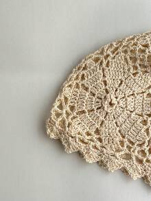 Hand-Knitted Floral Hollow-Out Beanie, Women's Lightweight Breathable Crochet Slouchy Boho Beanie Hat, Spring/Summer Thin Versatile Knitted Cap - Multicolor - View 11