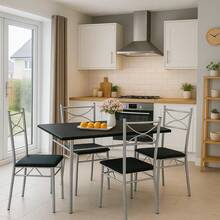 5 Piece Dining Table And Chairs Set 4 | Dining Table & Dining Chairs Set Of 4 - Black - View 5