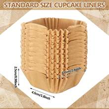 50/100pcs Baking Square Cake Oil Paper Cups, Heat-Resistant Paper Liners, Round Cake Paper, Plain Color Oil Paper Cups - View 4