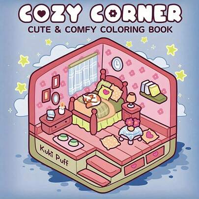 22页舒适角落主题涂色书，适合作为生日和节日的放松礼物