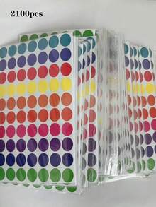 10 colores vibrantes, 1400 piezas de etiquetas redondas codificadas extraíbles - Etiquetas no descoloridas para organizar, planificar, clasificar, ideales para oficina, aula, diario, planificador - Multicolor - Ver 12