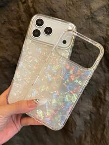 1pc Luxury Shell Pattern Laser Phone Case For IPhone12 13 14 15 16 17 Pro Max Plus IMD Shockproof Bumper Cases Cover - Color - View 3