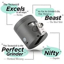 Cloudious9 - Molinillo de hierbas Tectonic9 dispensador automático eléctrico de especias a base de hierbas grande de aleación de aluminio de 2.5 pulgadas gris solo para el hogar y la cocina - Gris - Ver 3