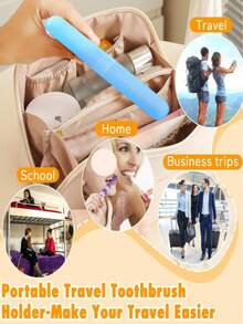 Travel Toothbrush Holder, Toothbrush Storage Box With Ventilation Holes, Suitable For Travel, Home, Packaging, Travel Accessories, Toiletry Bag, Better Storage Of Toothbrush, Portable, Travel Supplies Storage Box, Travel Essentials - Waterproof And Breathable Toothbrush Storage Box, Dust-Proof And Portable, Suitable For Business Travel, Camping, Home And School. Antibacterial And Anti-Mold, Independent Separation Design - Ideal Travel Gift For Men And Women - Birthday/Anniversary, Travel Essentials, Portable, Vacation, Men, Women, Family (Random Color) - Multicolor - View 6