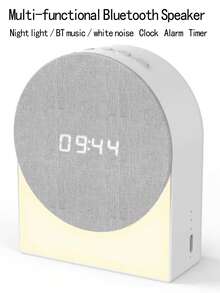 多功能无线蓝牙音箱，白噪音助眠器，带夜灯闹钟，多种舒缓音效助眠 - 白色 - 查看 12