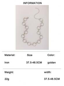 1件时尚几何圆形吊坠项链，独特礼物，适合青少年和日常佩戴 - 彩色 - 查看 13