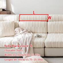 1pc Plush Jacquard Anti-Slip Sofa Seat Cushion Cover, Soft & Skin-Friendly, Suitable For Living Room L-Shaped Combination Sofa And 1/2/3/4 Seater Sofa, Applicable For All Seasons (Sold Individually) - Beige - View 17