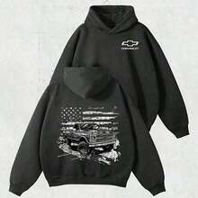 Hoodies For WomenhoodieWomen Winter ClothesAmerican Flag Chevy Truck Hoodie – Vintage Square Body Pullover, Classic Pickup With USA Flag Graphic, Patriotic Car Guy Sweatshirt, Unisex GearLoose And Comfortablehoodie For WomenLoose And Comfortablehoodies For Women Clothes ClothesY2Y-W-Vacation Outfits Women - 黑色 - 查看 1