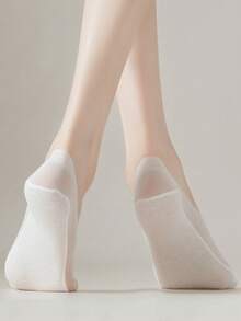 1/5/10双装 女士时尚隐形夏季透气硅胶防滑网眼超薄高品质弹力无痕冰丝纯色船袜 柔软 - 彩色 - 查看 11