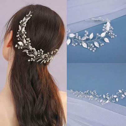 1pc Elegant Zinc Alloy Headband, Bridal Wedding Hair Accessory, Suitable For All Seasons