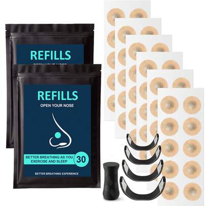 60pcs Magnetic Nose Strips, Anti Snoring Devices For Better Breathing, Improve Sleep Quality Sweat Resistant, Skin Friendly Snore Stopper For Men & Women Universal Fit