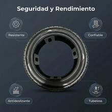 Neumático 130/70-12, adecuado para el tráfico urbano y terrenos irregulares, que ofrece una tracción robusta y una resistencia duradera a los pinchazos, para vehículos de transporte cotidiano. - Negro - Ver 3
