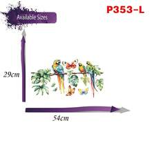 Parrot Branch Wall Sticker, Tropical Jungle Animal Pet Wall Decal For Bedroom, Living Room, Home Decor - Multicolor - View 7