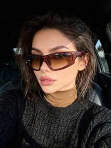 1 Pair Y2K Style Asymmetric Futuristic Fashion Fashion Glasses For Women - Multicolor - View 5