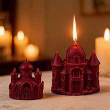 3D城堡蜡烛模具硅胶材质 - 大型童话城堡造型蜡烛融化模具，适用于DIY蜡烛制作、肥皂、树脂、石膏工艺品 - 城堡 - 查看 3