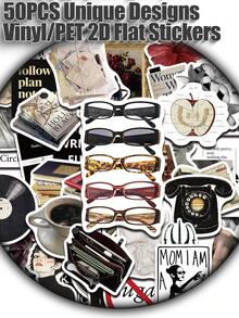 50pcs Vintage Museum Aesthetic Vinyl 2D Flat Stickers Pack Non-Repeating Delicate Decoration Removable Decals No Residue Perfect For Holiday Gift Party Home Decor Birthday Gift Laptop Car Luggage Scooter Handbook Cups Tablet Notebooks Water Bottle Phone Case High-Resolution Print Vibrant Colors Fun Gifts - Vintage Museum - 50pcs - View 9