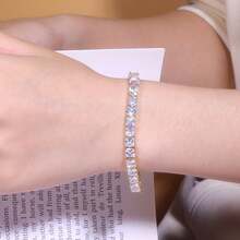 MDFUN 18K Gold Plated 5mm Princess Cut & Round Tennis Bracelet For Men Hip Hop Jewelry - square - View 5