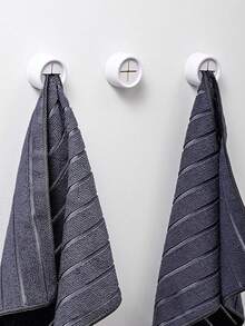 1/2/4个装创意自粘毛巾挂钩，壁挂式按压毛巾架，适用于浴室和厨房，免钻孔硅胶夹持架，现代无钉家居收纳架，1套 - 彩色 - 查看 9